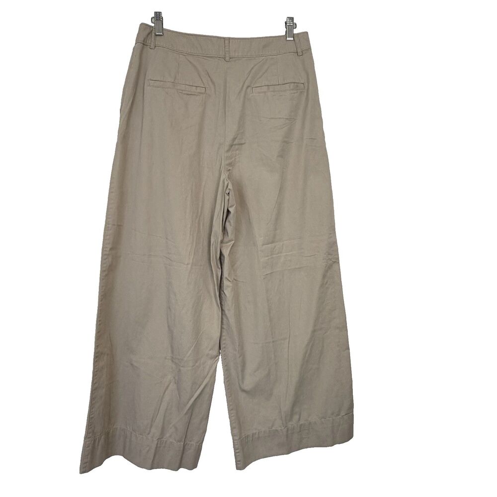 Loft Wide Leg Pants Size 10 High Rise Pleated Front Khaki Neutral Career Office - Picture 3 of 8